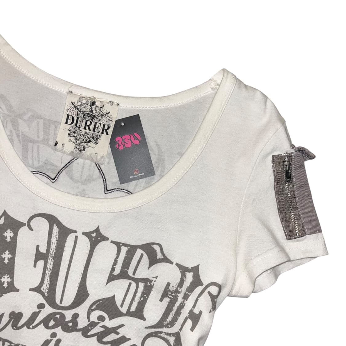 DURUR 스터드 십자 글리터 자수 반팔티 펑크y2k갸루 상품이미지5