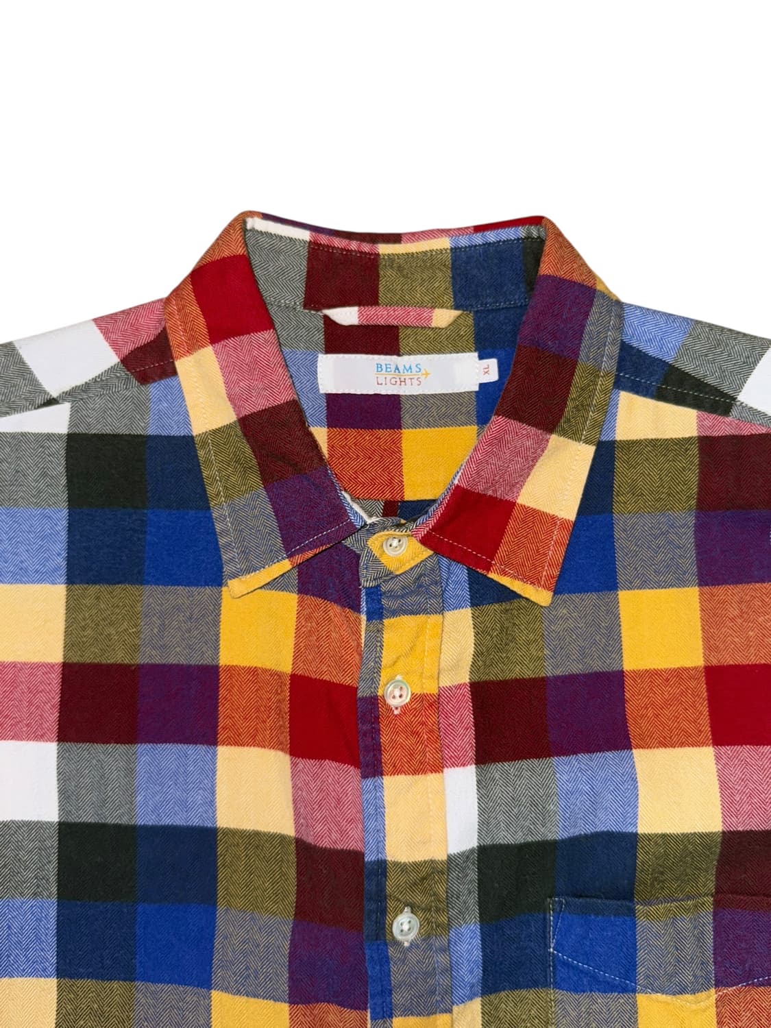 BEAMS color block check shirt 상품이미지2