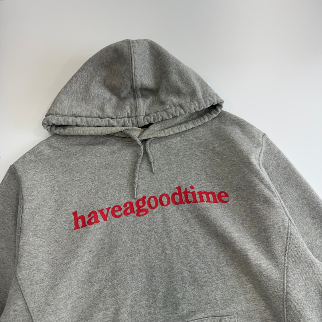 Haveagoodtime 해브어굿타임 레드 스펠이웃로고 후드티  상품이미지4
