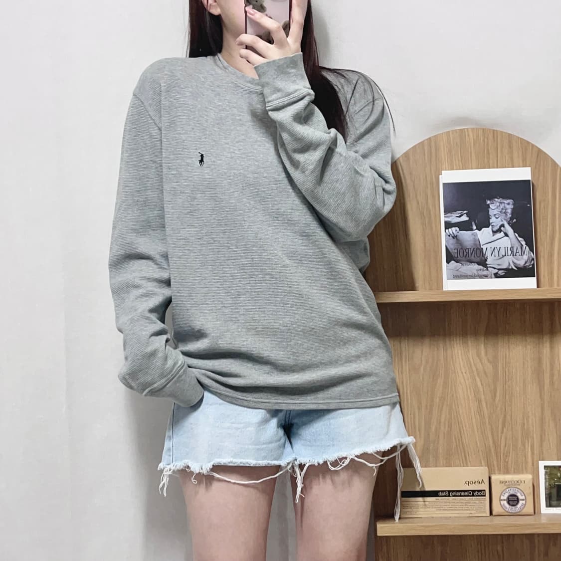 [정품] 폴로 그레이 / 블랙포니 와플티 [ L ] 상품이미지1