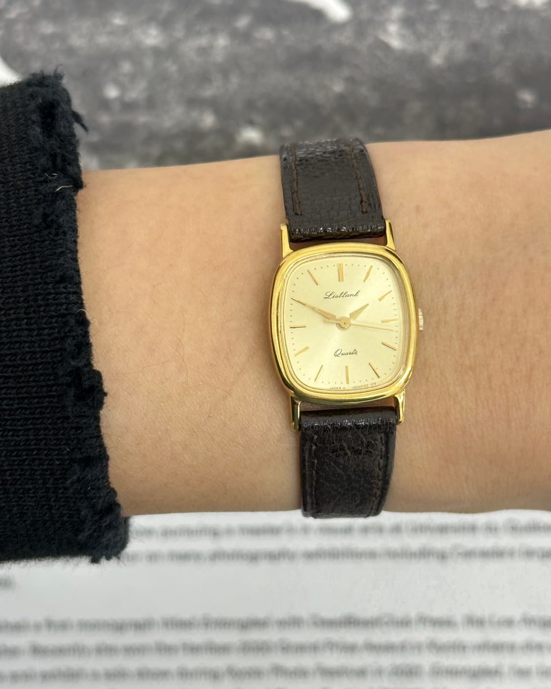 오리엔트 골드 다이얼 슬림 쿼츠 시계 상품이미지9