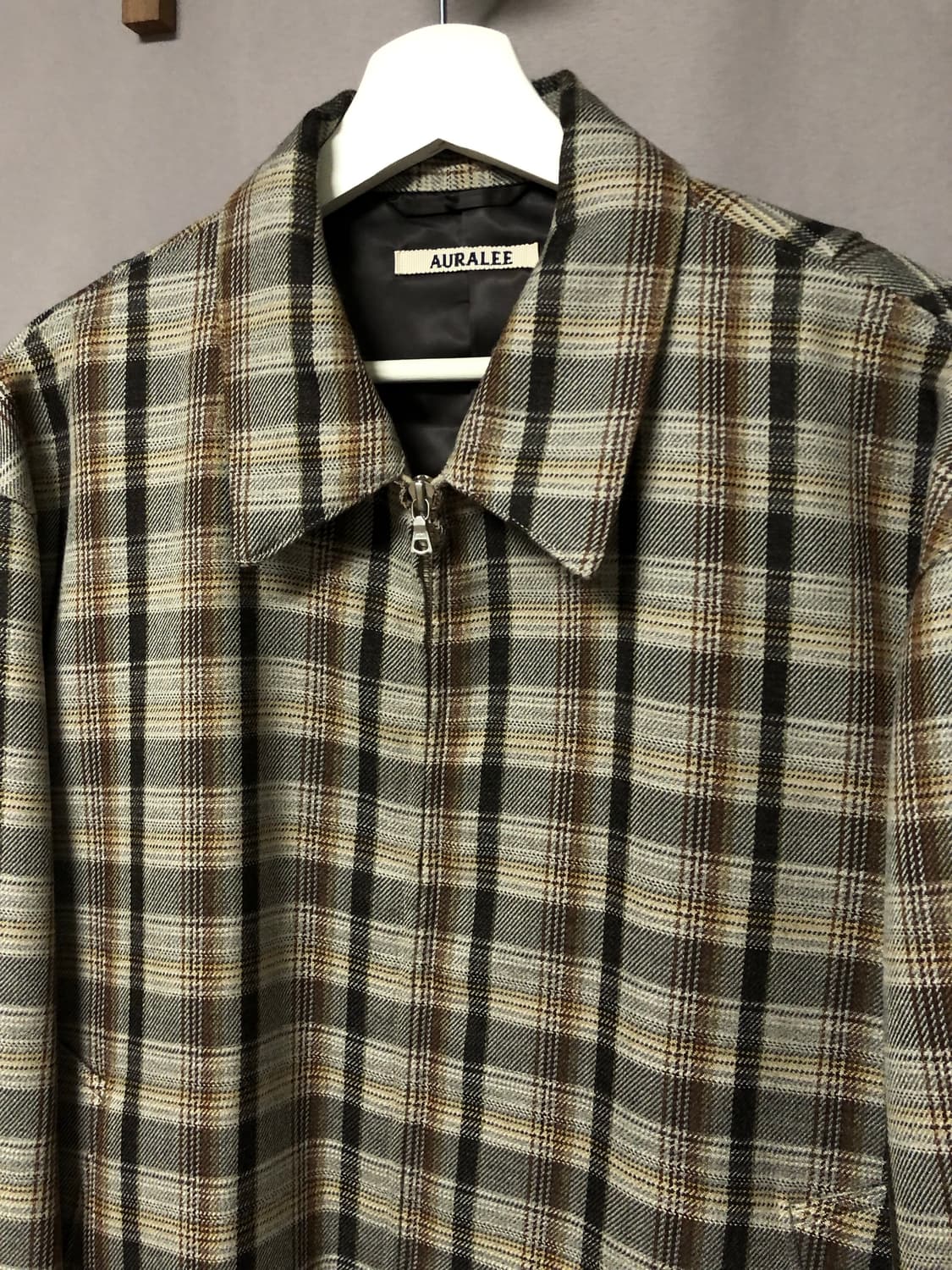 오라리 더블페이스 체크 블루종 상품이미지3