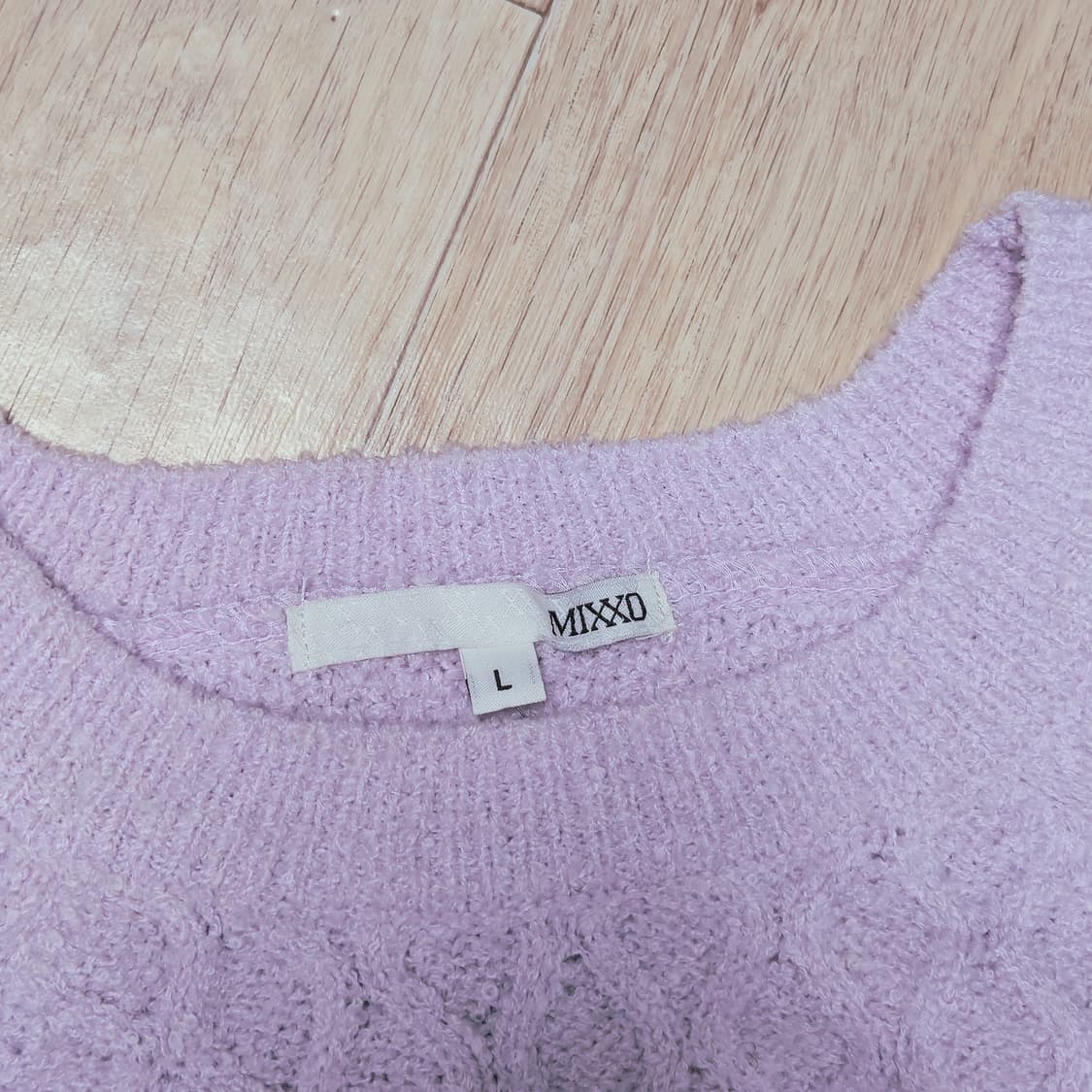 L) 새상품 MIXXO 프릴 레이어드 니트 라벤더 상품이미지2