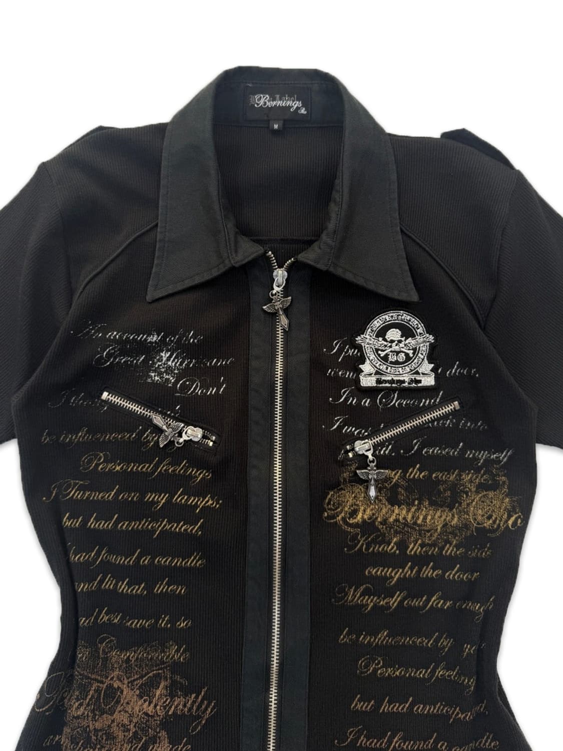 빈티지 Bernings Sho 블랙 레터링 고딕 펑크 집업 상품이미지3