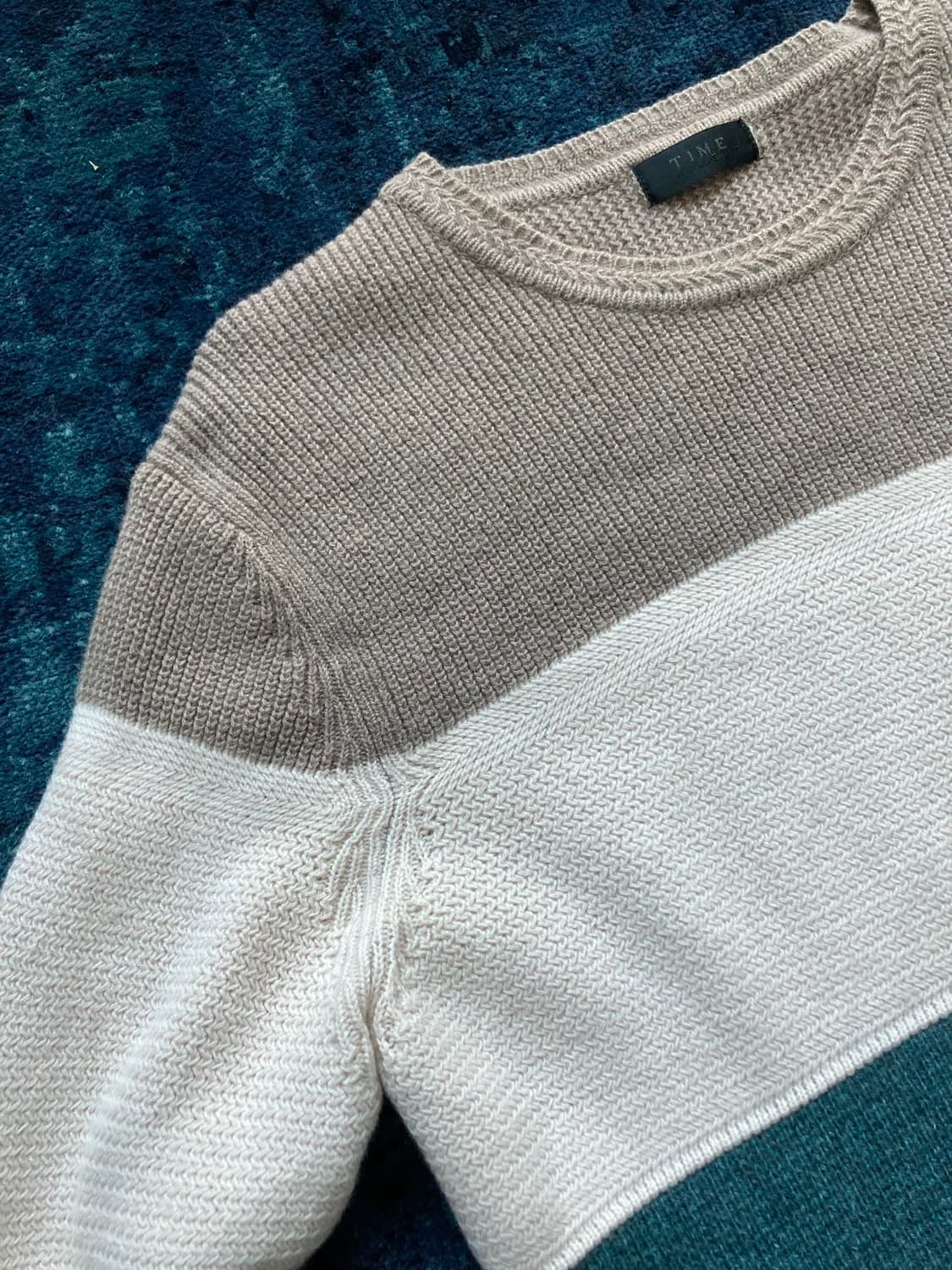 타임옴므 울 야크 혼방 컬러블록 니트 (100 size) 상품이미지5