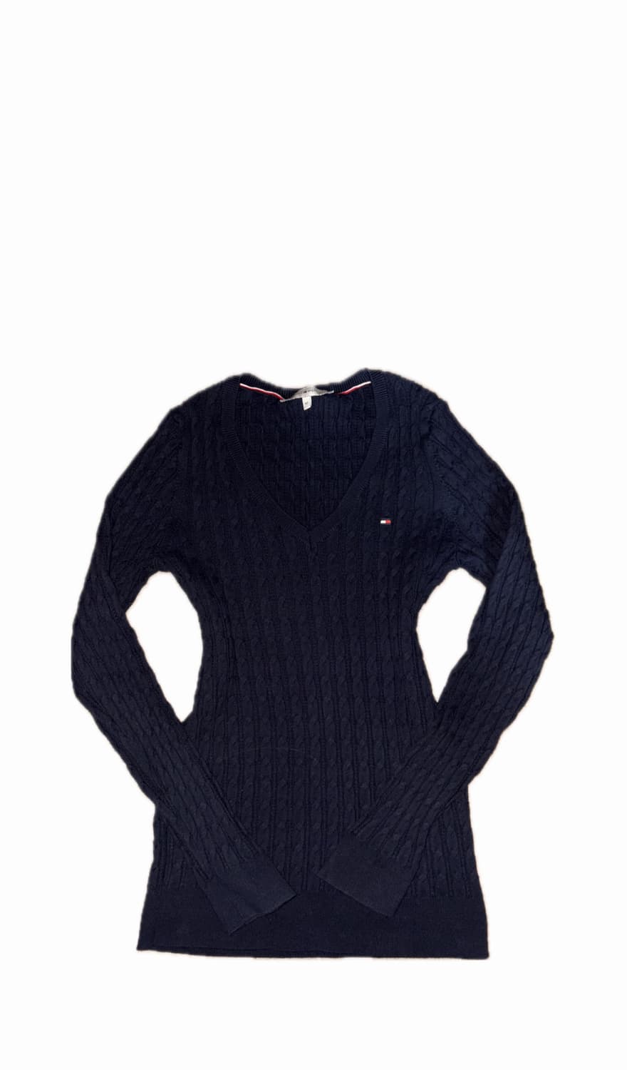 타미힐피거 슬림핏 네이비 브이넥 니트  상품이미지1