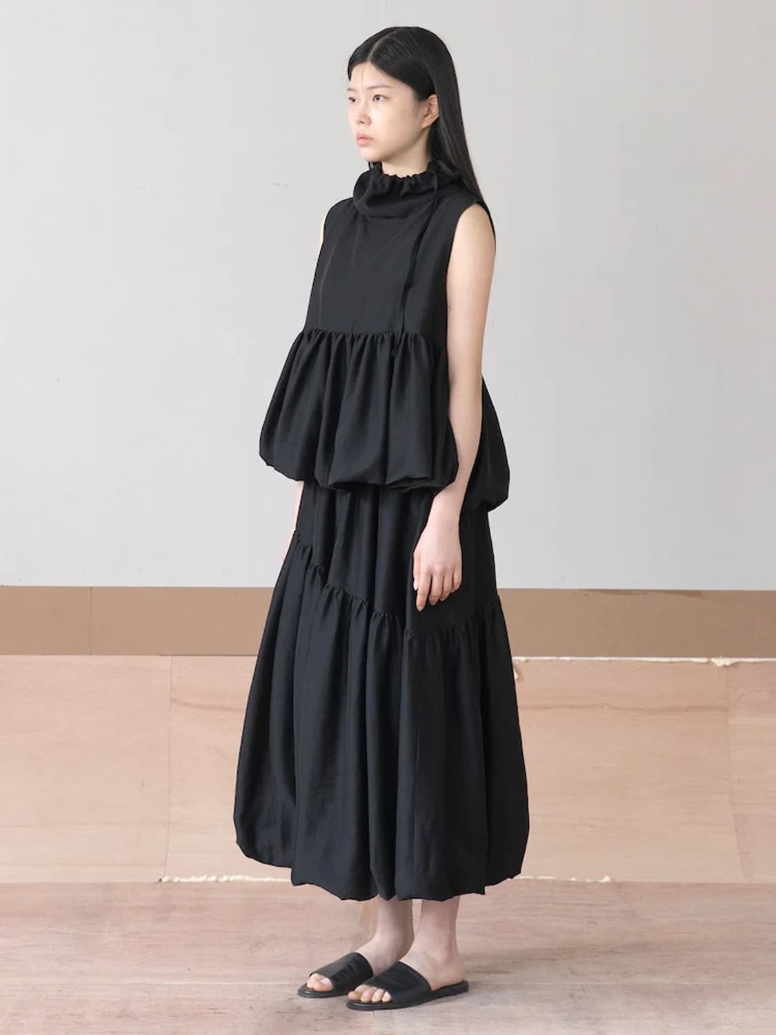 유노이아 Oblique Line Moss 스커트 상품이미지2