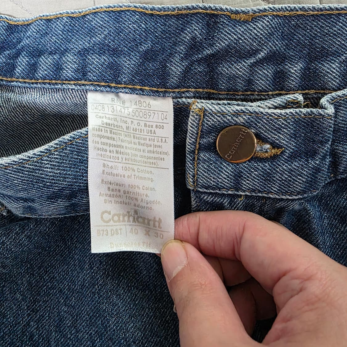 [40X30] 00s 칼하트 더블니 B73 DST 데님팬츠 굿컨디 B16 상품이미지7