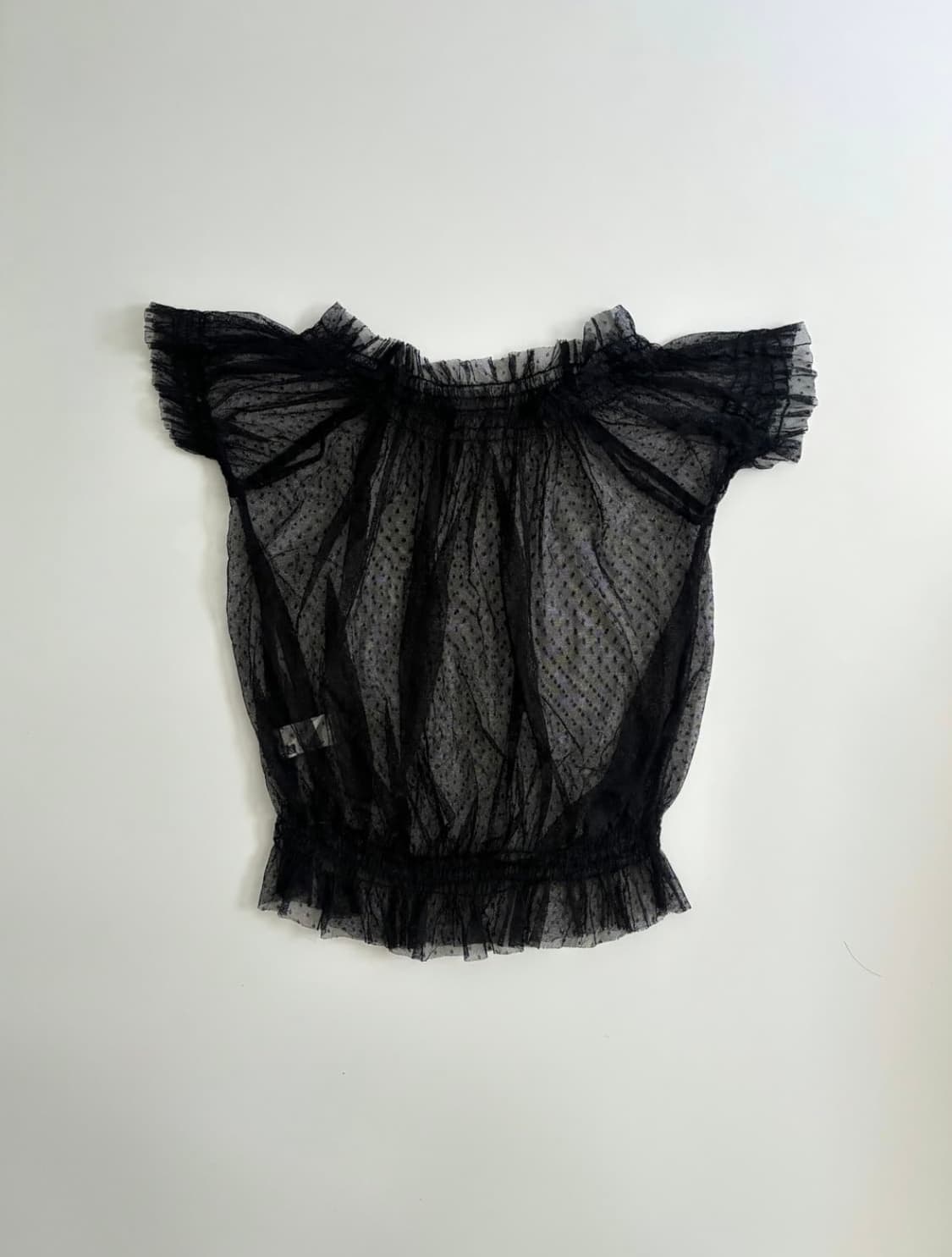 Vintage dot see-through blouse 상품이미지1