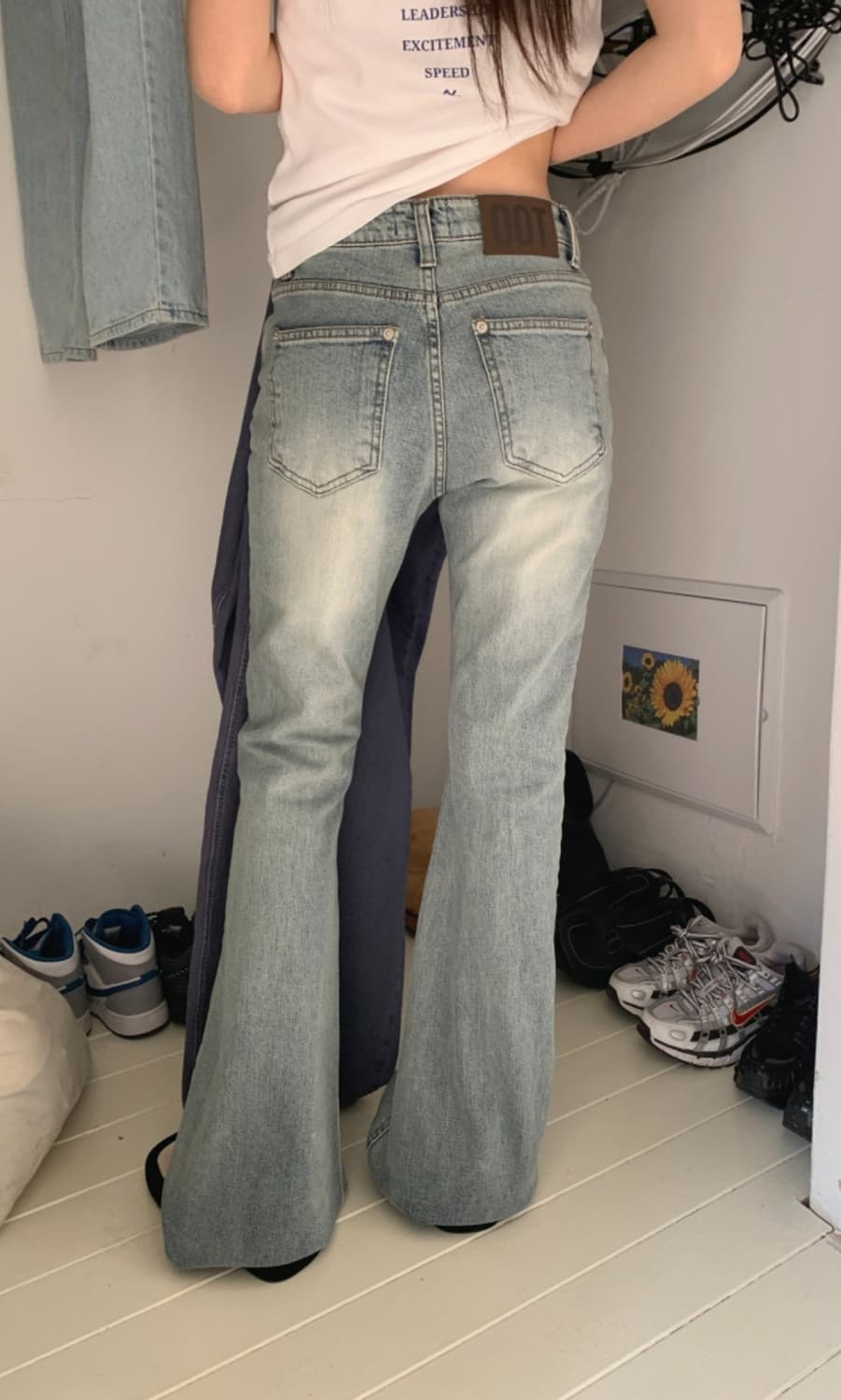 OOTJ 슬림핏 스판 부츠컷 밑단컷팅  블랙진 (L) 상품이미지8