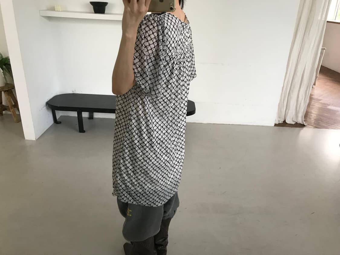 vintage grey pattern top 상품이미지5