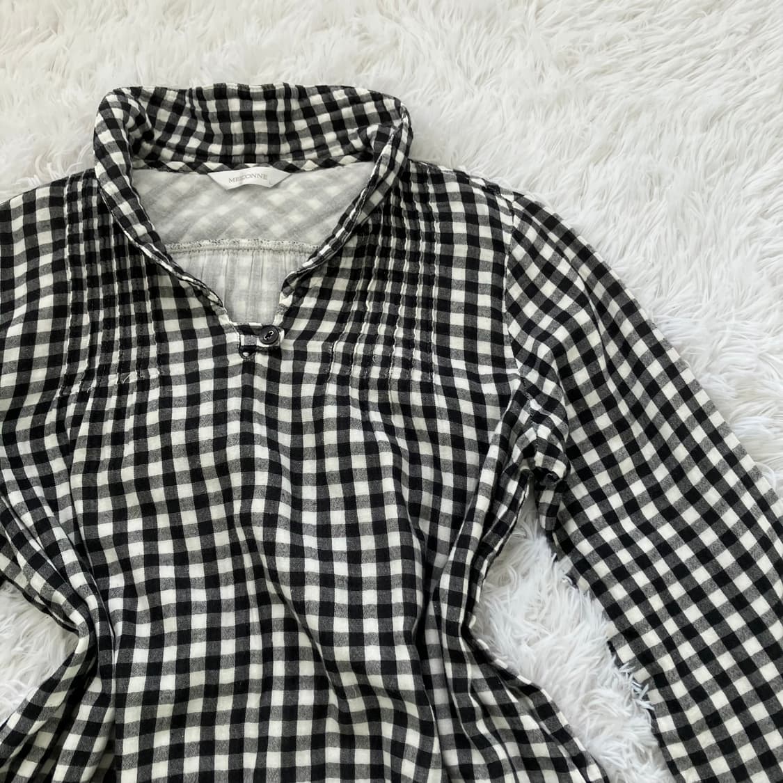 빈티지 모리 체크 블라우스 951 y2k 스트릿 갸루 펑키 일본빈티지 상품이미지3