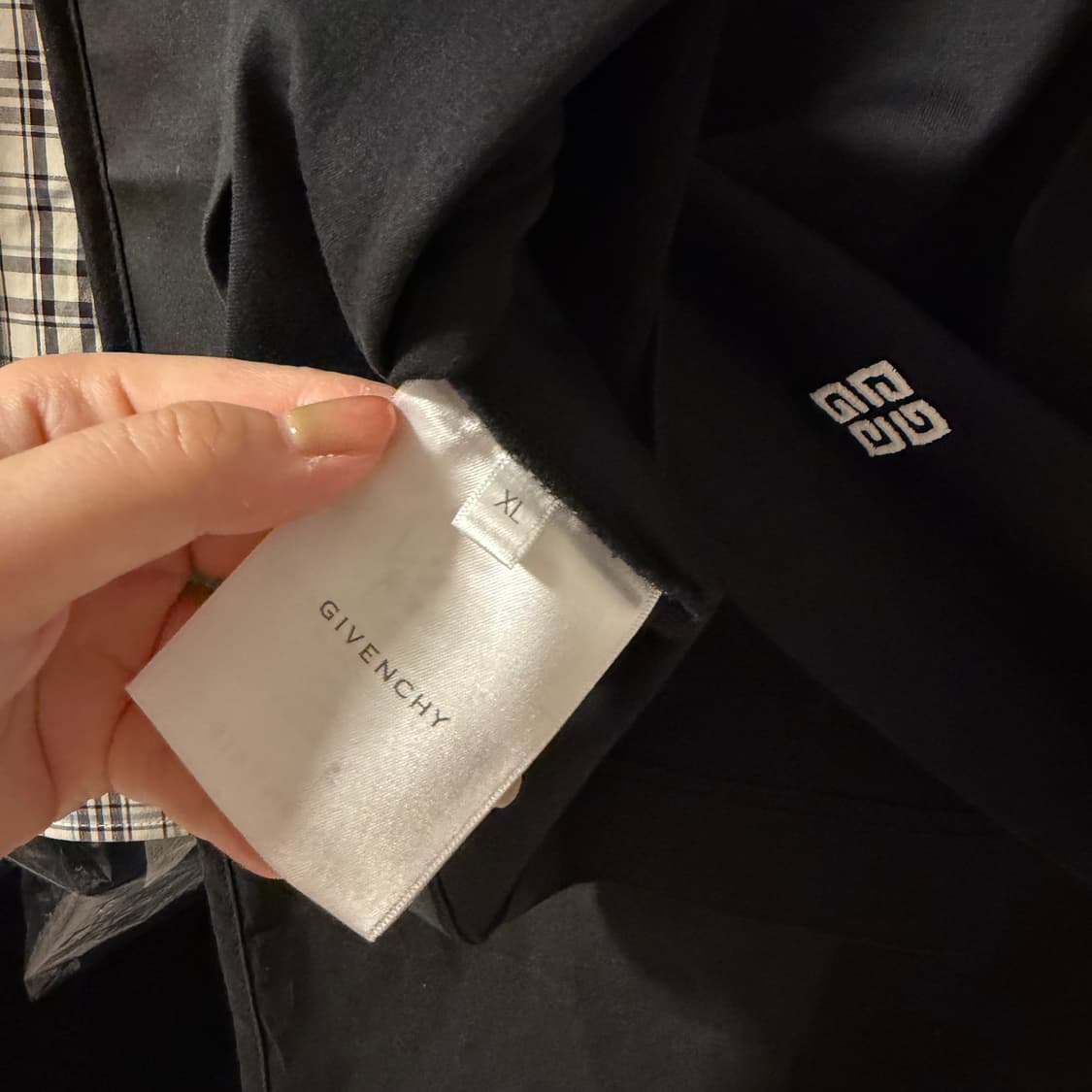 지방시 코튼 컬리지 티셔츠 블랙 XL 상품이미지6