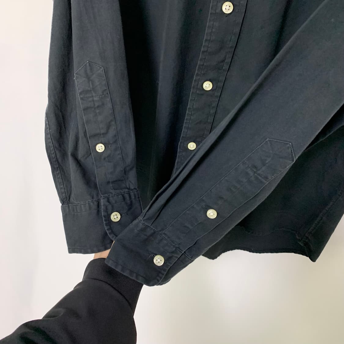 폴로 랄프로렌 커스텀 핏 로고 베이직 블랙 긴팔 셔츠 S 남녀공용 상품이미지4