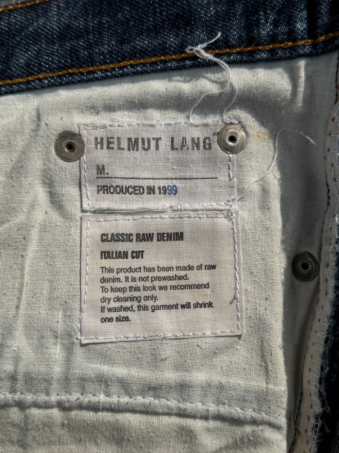 HELMUT LANG – 1999 Raw Denim Panim 상품이미지1