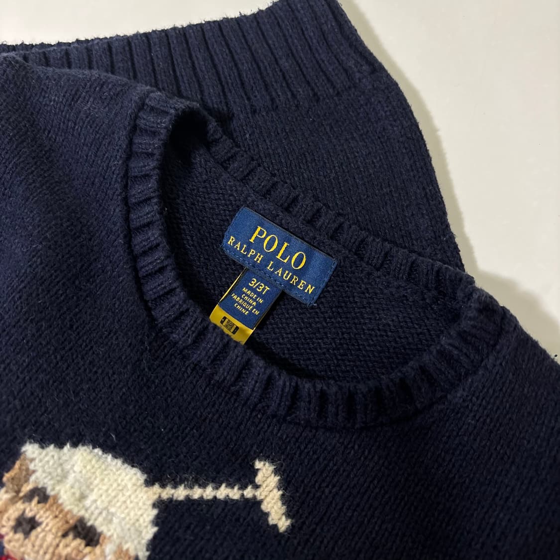 3T 폴로키즈 네이비 베어포니자수 면니트 상품이미지4