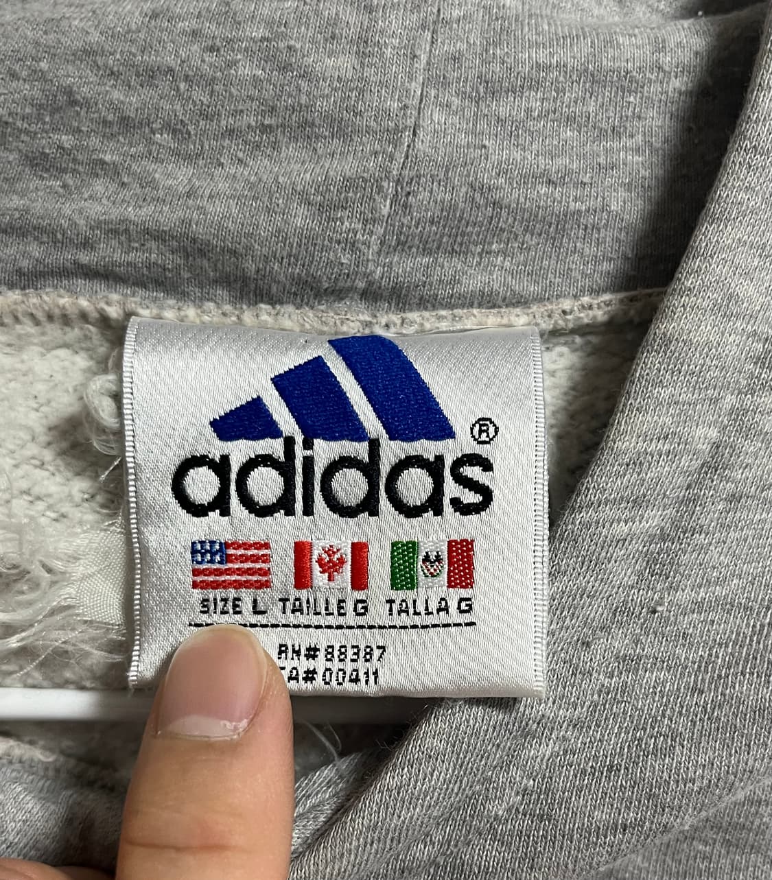 공용 아디다스 크롭 후드티셔츠 L 상품이미지6