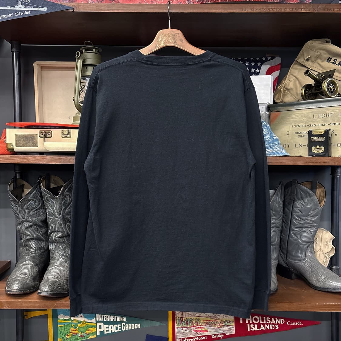 벤 데이비스 박스로고 프린팅 롱슬리브 보더 티셔츠 N895 상품이미지2