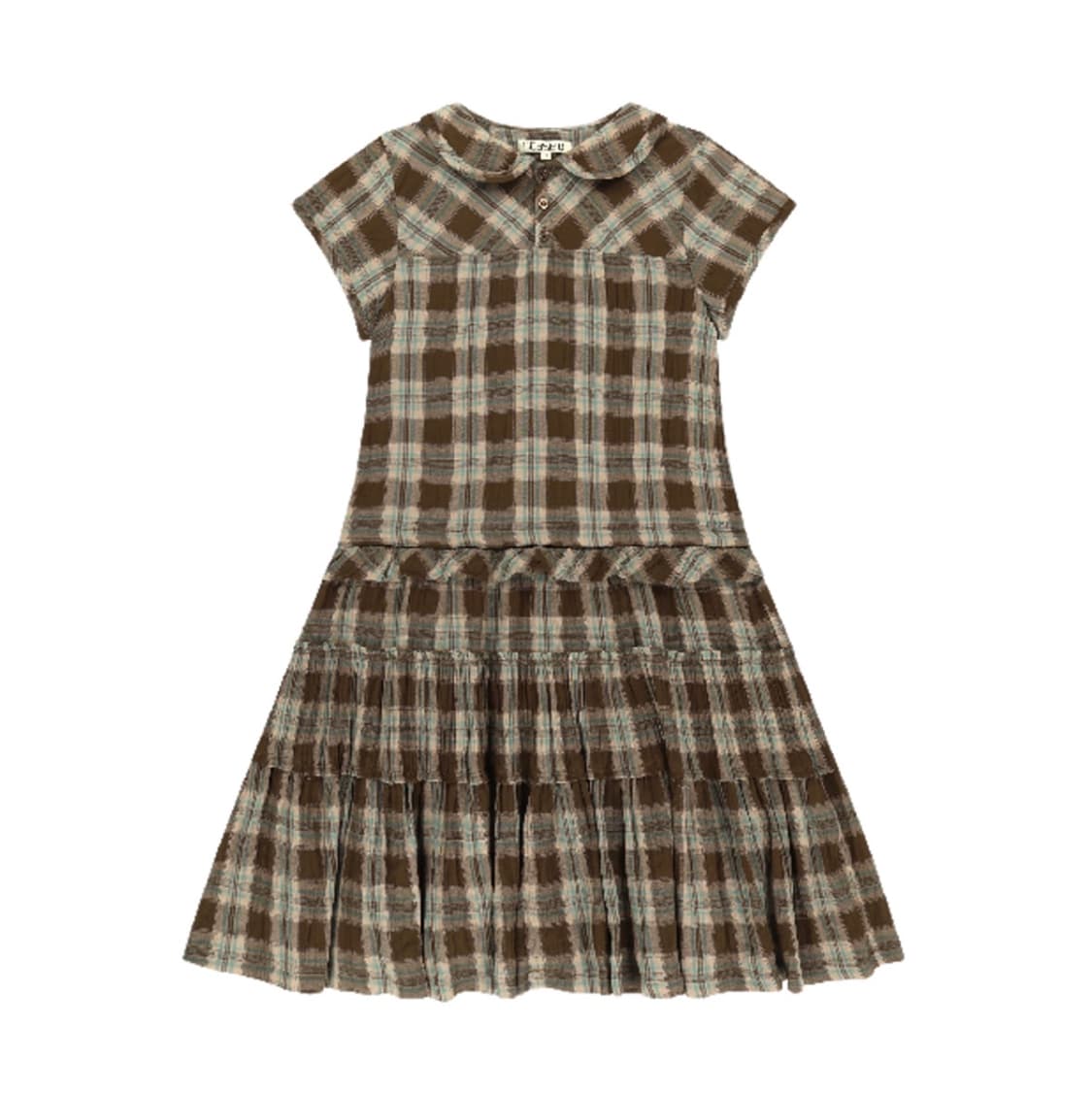 (2) 코이세이오 로우 엣지 체크 원피스 브라운 & 퍼플 상품이미지1