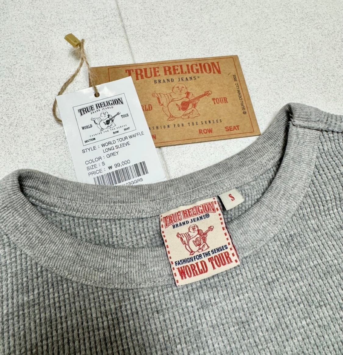 [정품] 트루릴리젼 긴팔 와플 “그레이” 100 상품이미지2