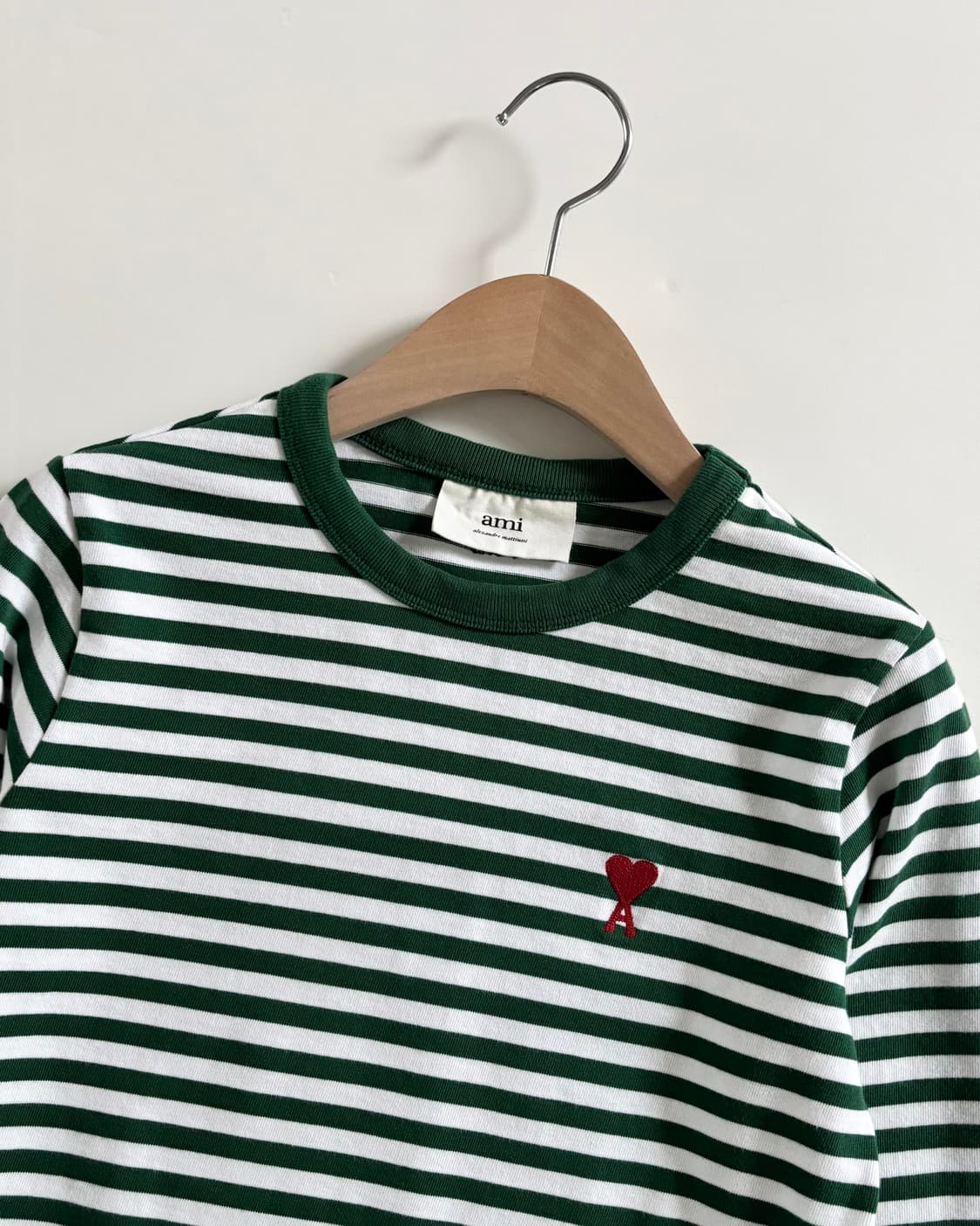 Ami 아미 하트로고 그린컬러 스트라이프 슬리브 상품이미지2