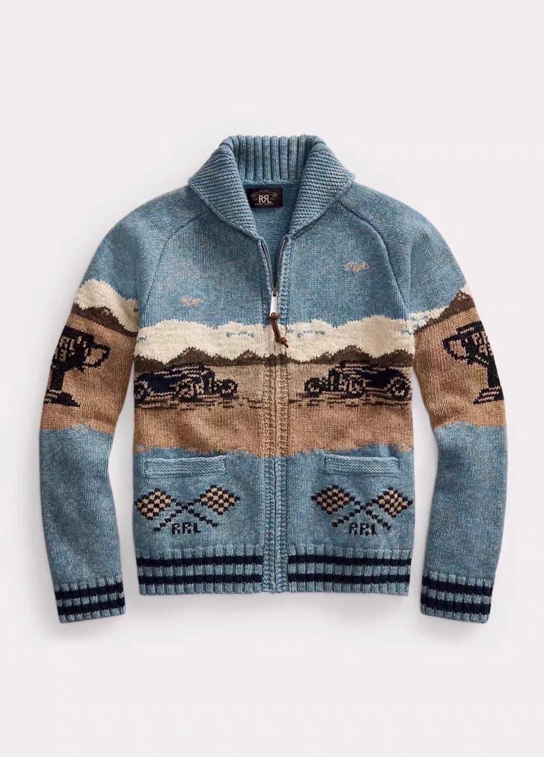 rrl 인타르시아 모토 니트 가디건 L 상품이미지1