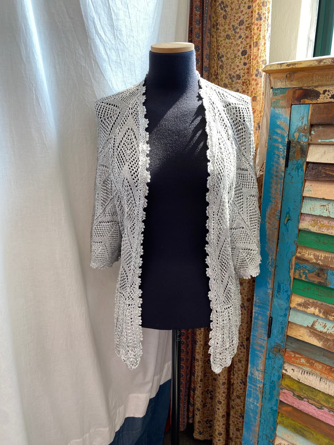 실버 반팔 오픈형가디건(M-L) 상품이미지7