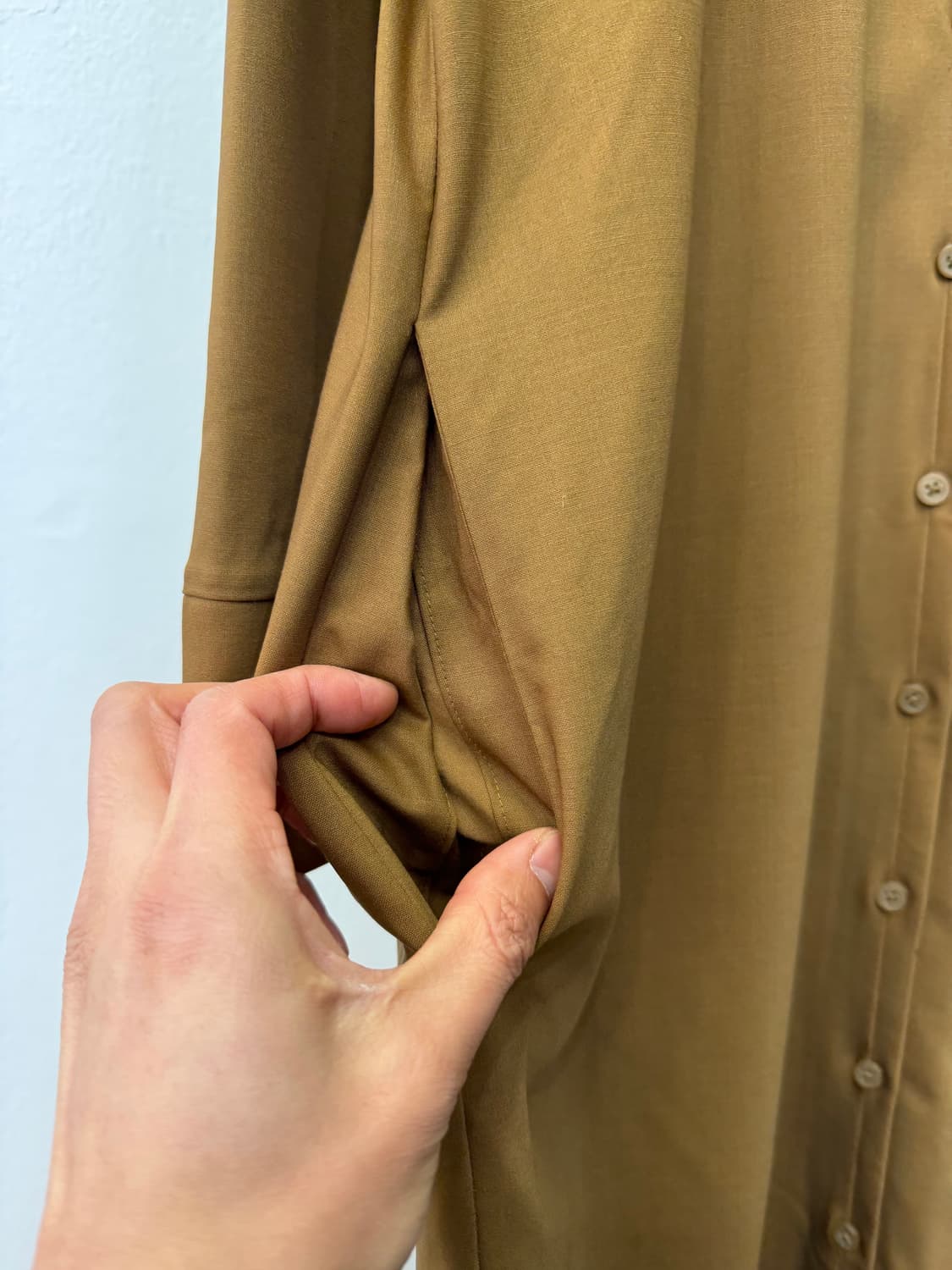 정품) COS 코스 카키색 헨리넥 셔츠 원피스 36 상품이미지4