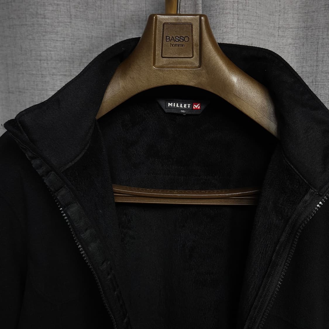 95-100 ) 밀레 남성 내피겸용 후리스 자켓 블랙 상품이미지3