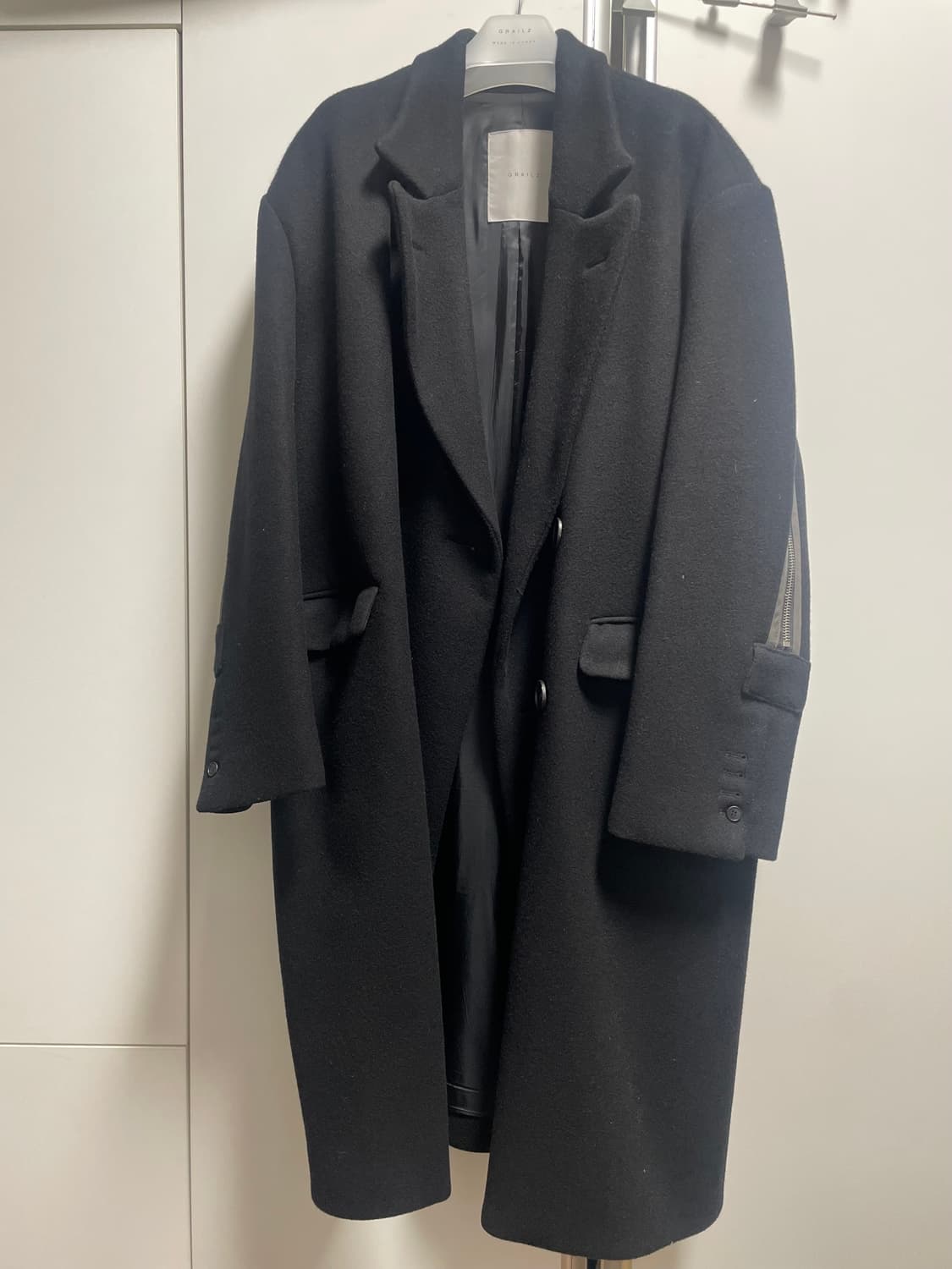 그레일즈 백 지퍼 더블 블레스티드 코트 (2) / 현 프로토콜 인덱스 상품이미지3