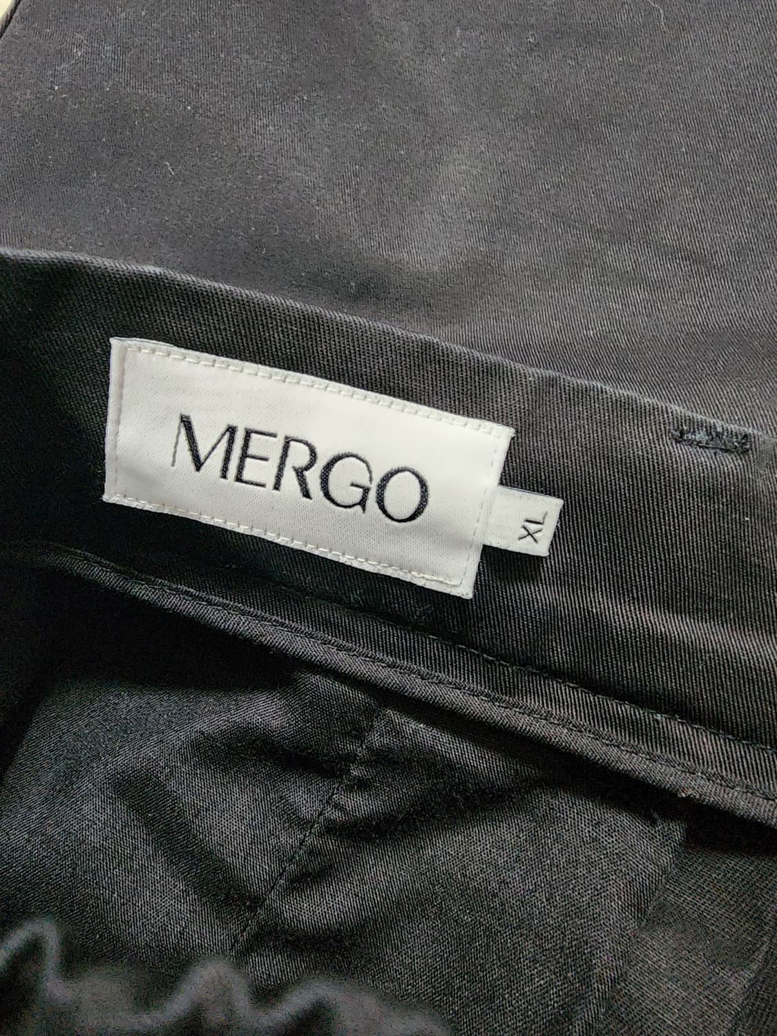 MERGO 메르고 원턱 치노 팬츠. XL(33~34) 블랙 와이드 면바지 상품이미지5