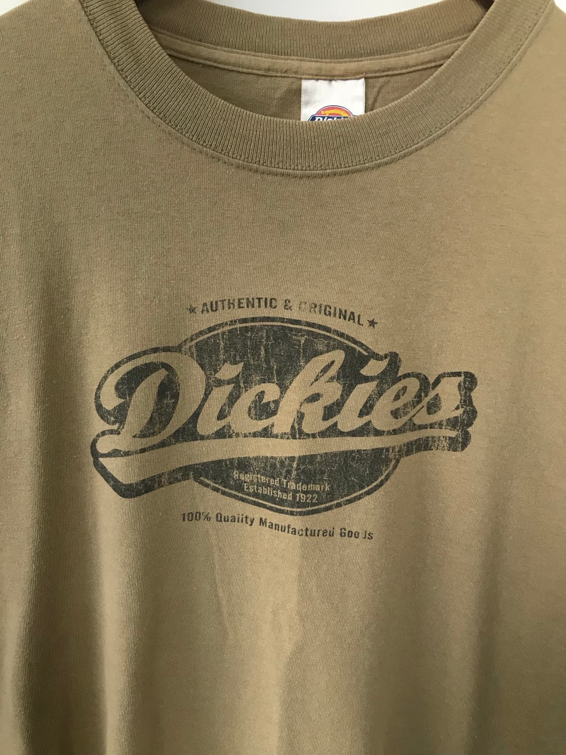 디키즈 빈티지 카키 반팔 티셔츠 상품이미지3