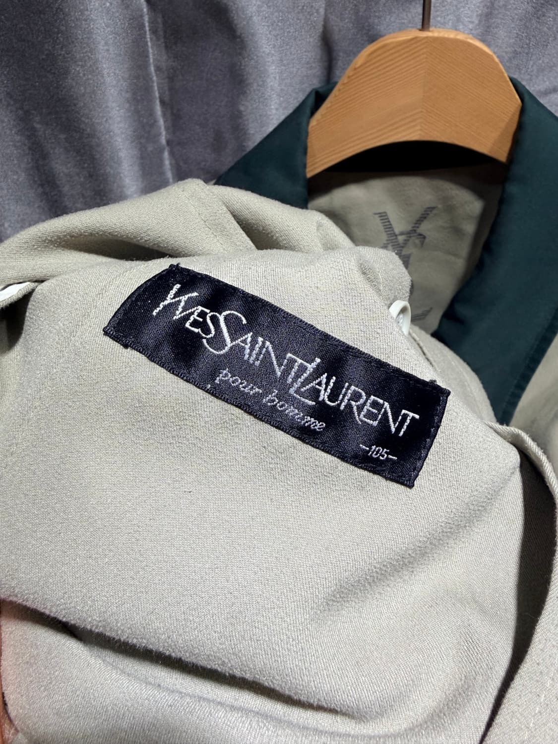 XL YSL 입생로랑 심볼로고 카키베이지 버튼 자켓 상품이미지7