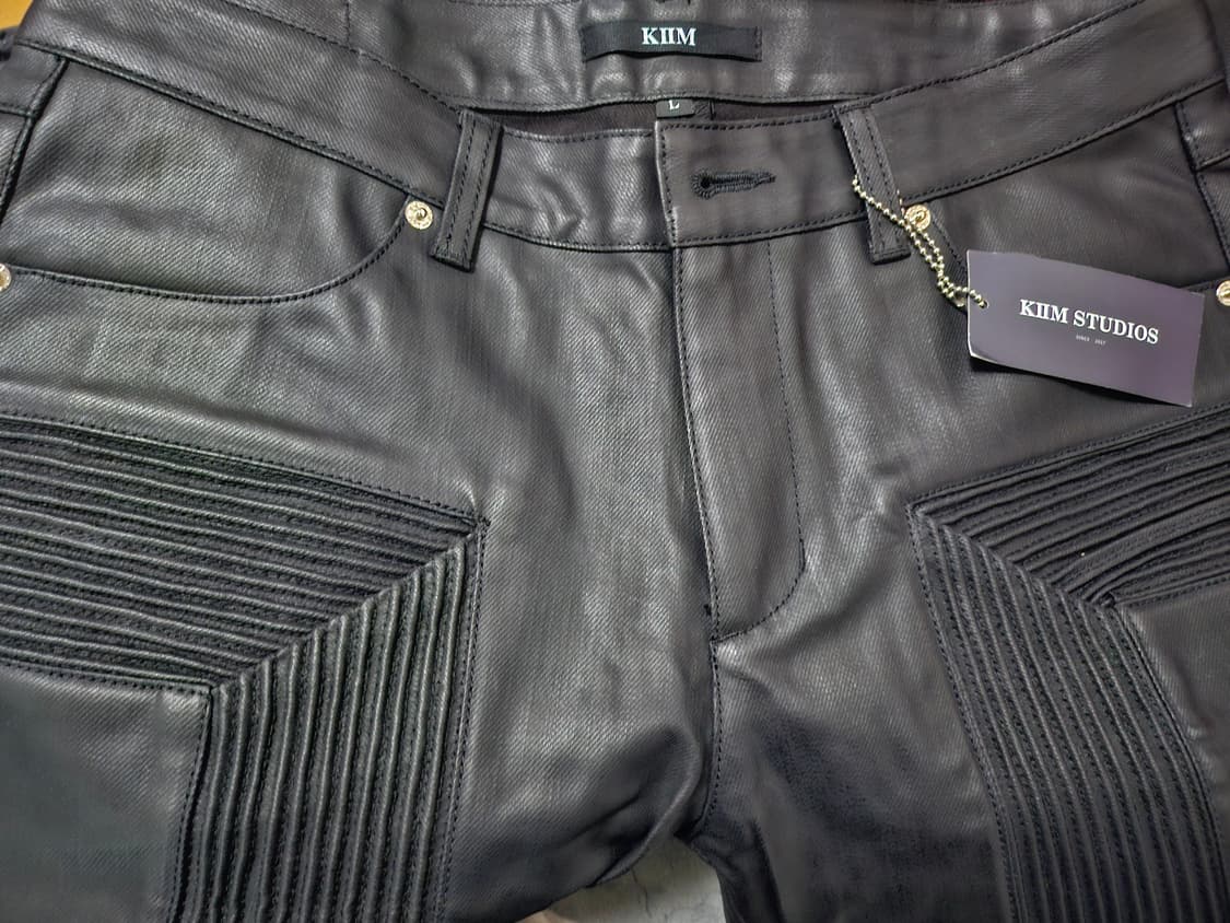 KIIM 코팅진 바이커 바지 상품이미지5