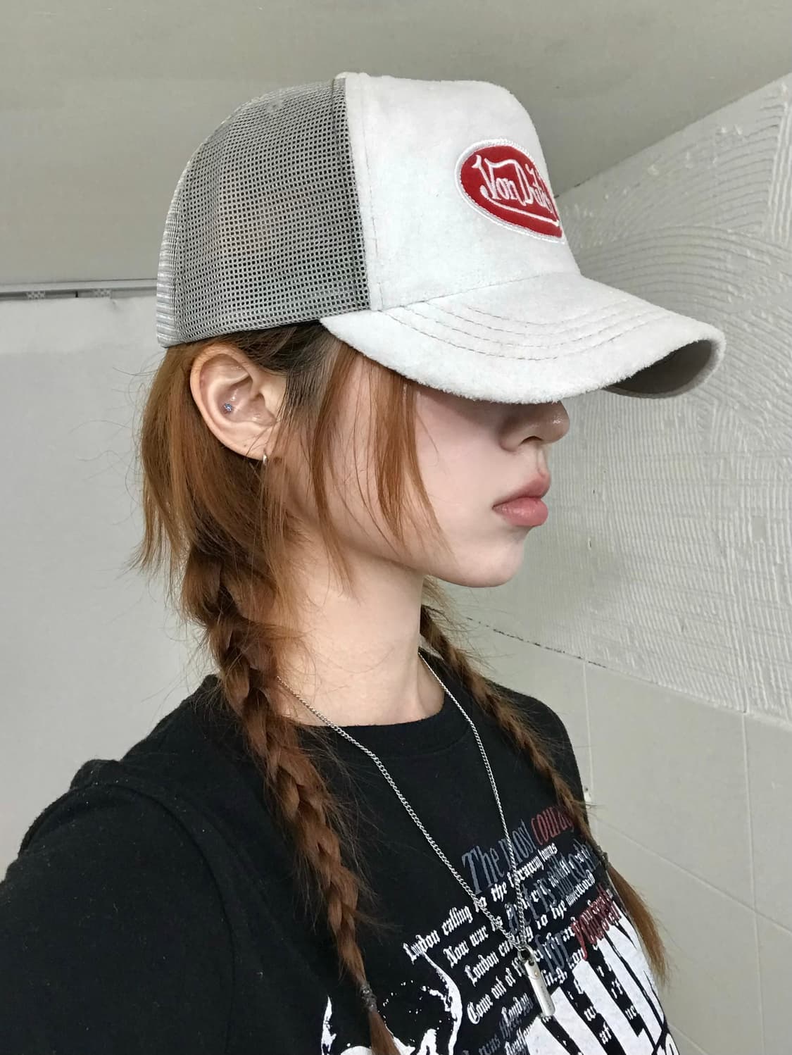 본더치 화이트 스웨이드 메쉬 캡 모자 상품이미지2
