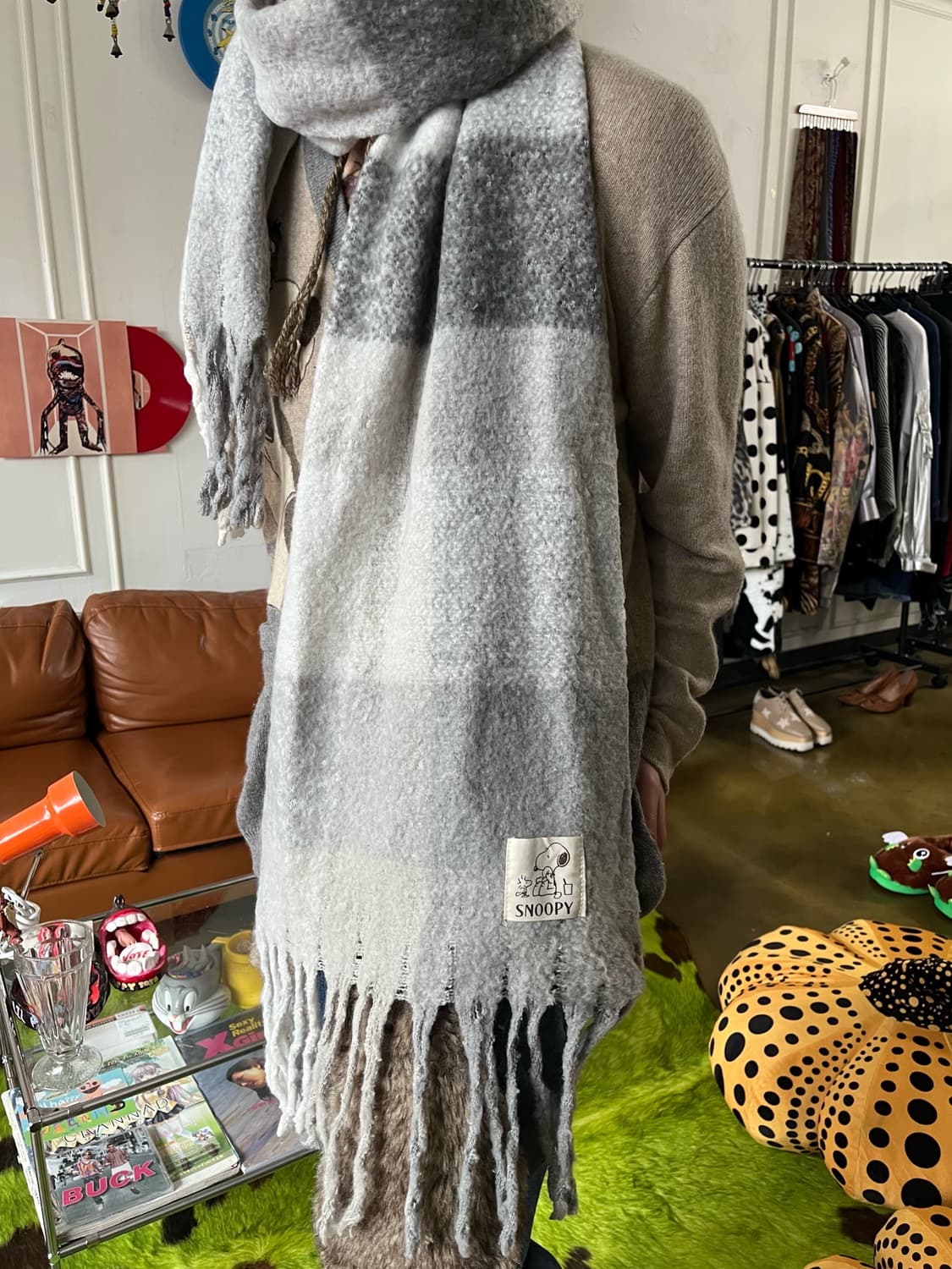 Snoopy Official Old Goods Big Muffler 상품이미지2