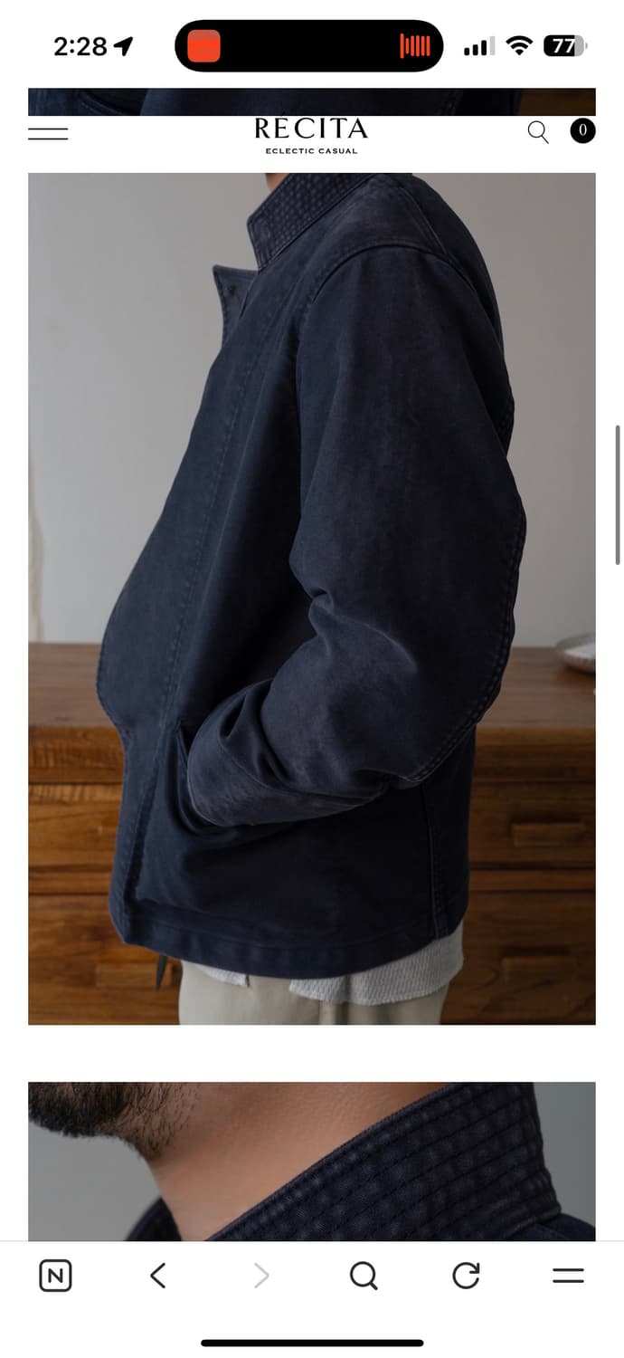 레시타 빈티지 몰스킨 쉐프 자켓 s 상품이미지5