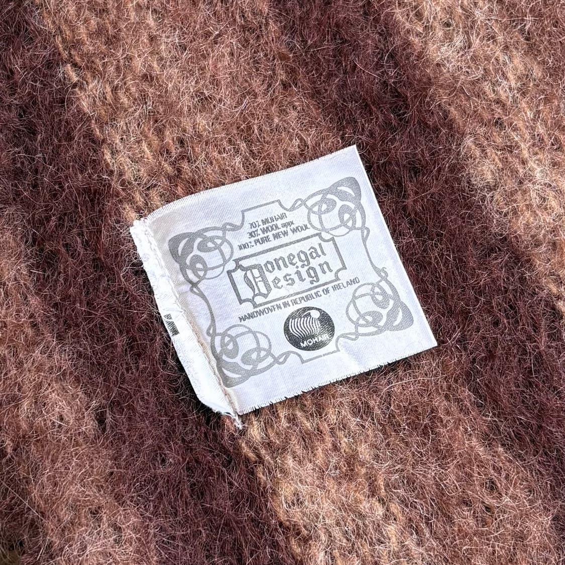 80s IRELAND Donegal Design 모헤어 울 머플러 상품이미지5