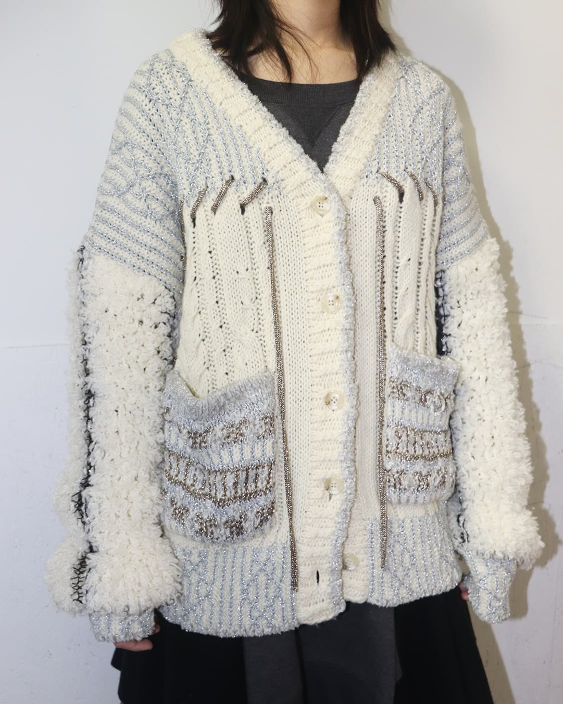 루루무 21AW 스트링 디테일 글리터 실 가디건 상품이미지3