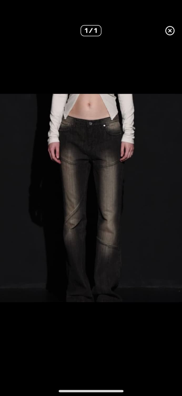 보헤미안서울 컷아웃 부츠컷 팬츠 새상품 L 상품이미지1