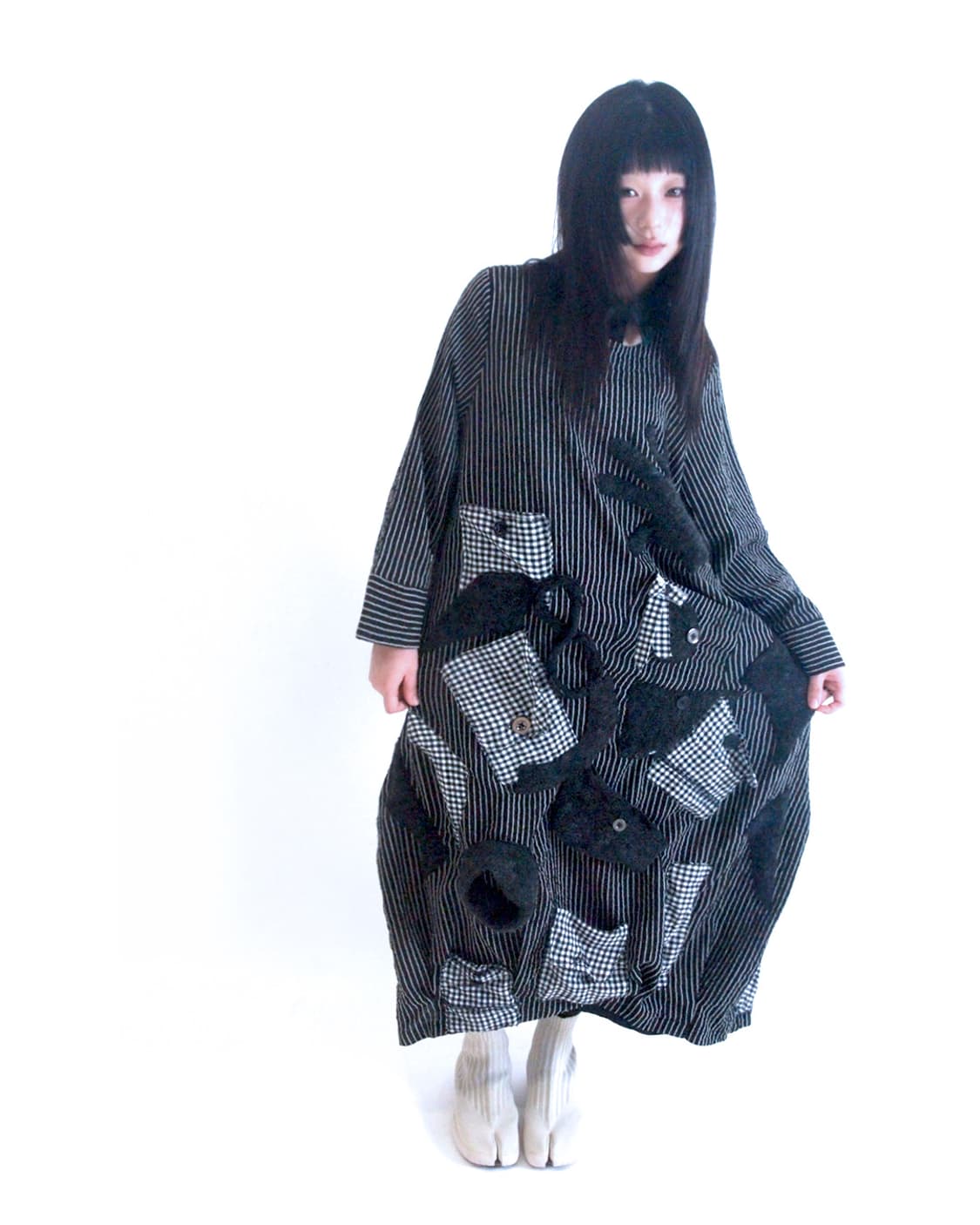 Custom) Stripe pocket mix long onepiece 상품이미지2