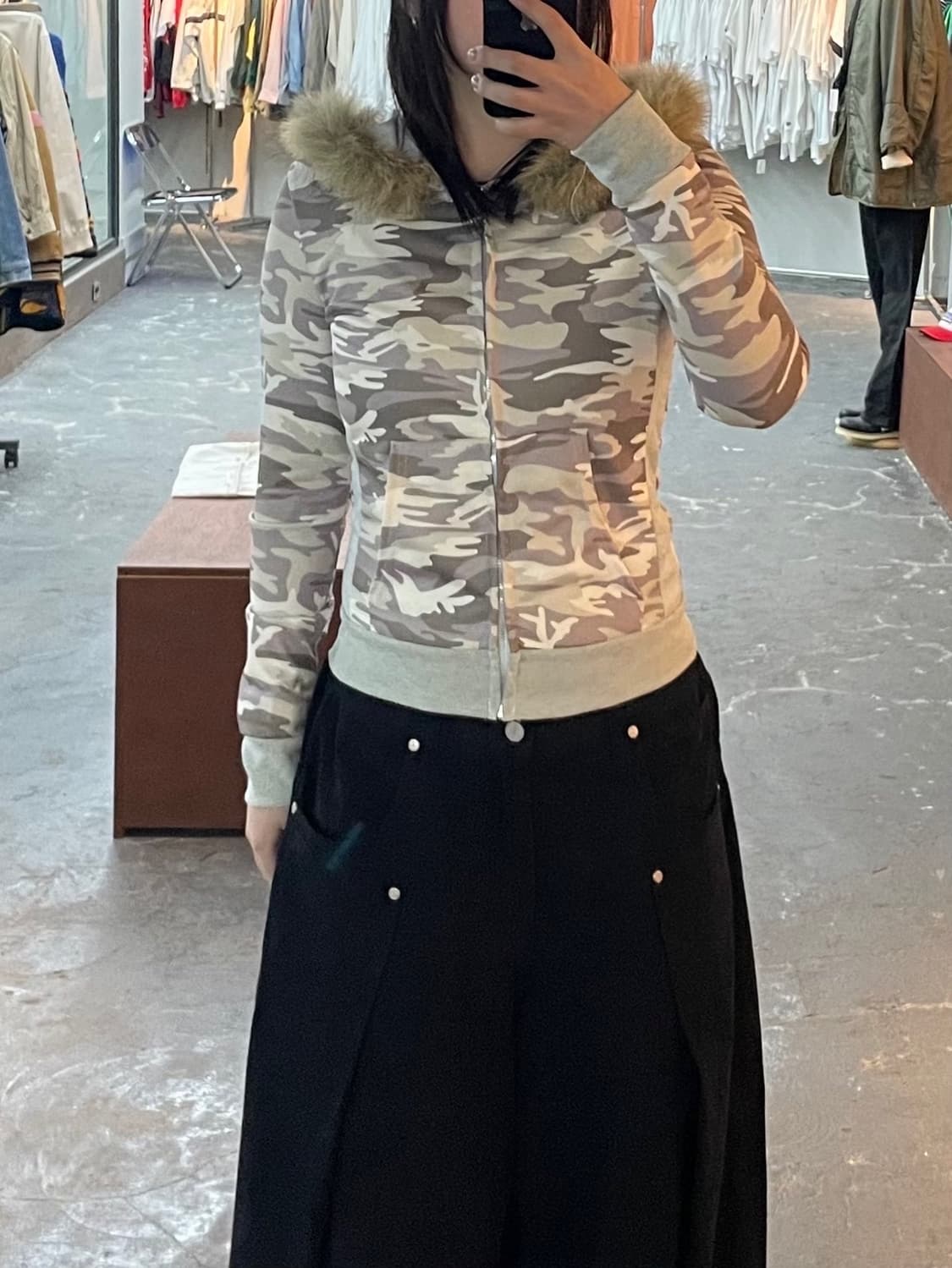 빈티지 y2k 울프죠 카모라이트 후드집업 H1591 상품이미지1