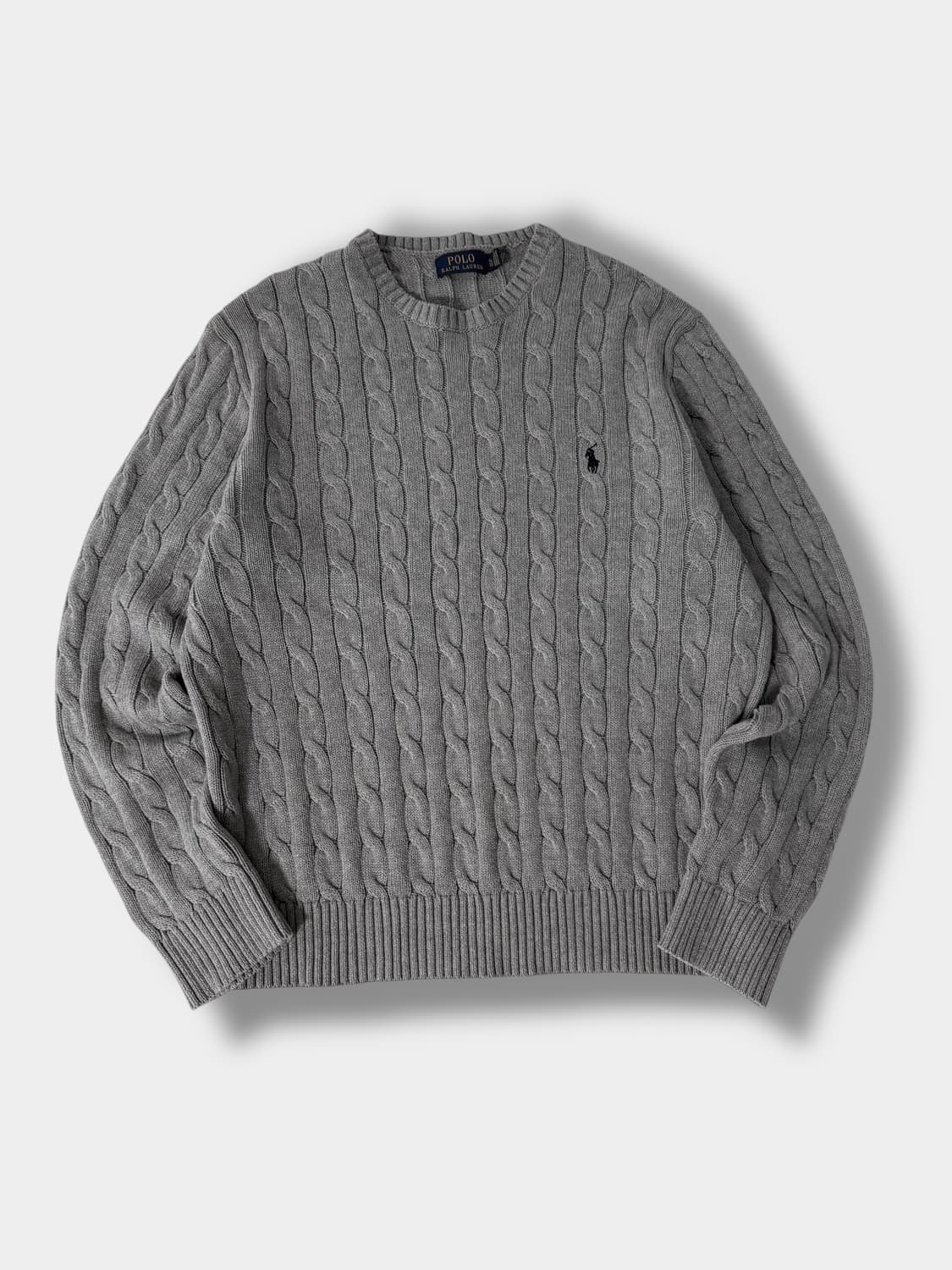 폴로 랄프로렌 오버핏 신형 그레이 꽈배기 니트 상품이미지1