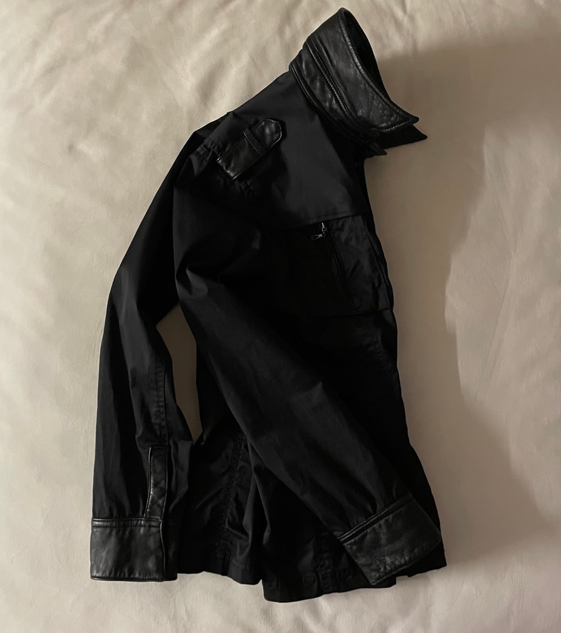 Japan jline black leather jacket (L) 상품이미지3
