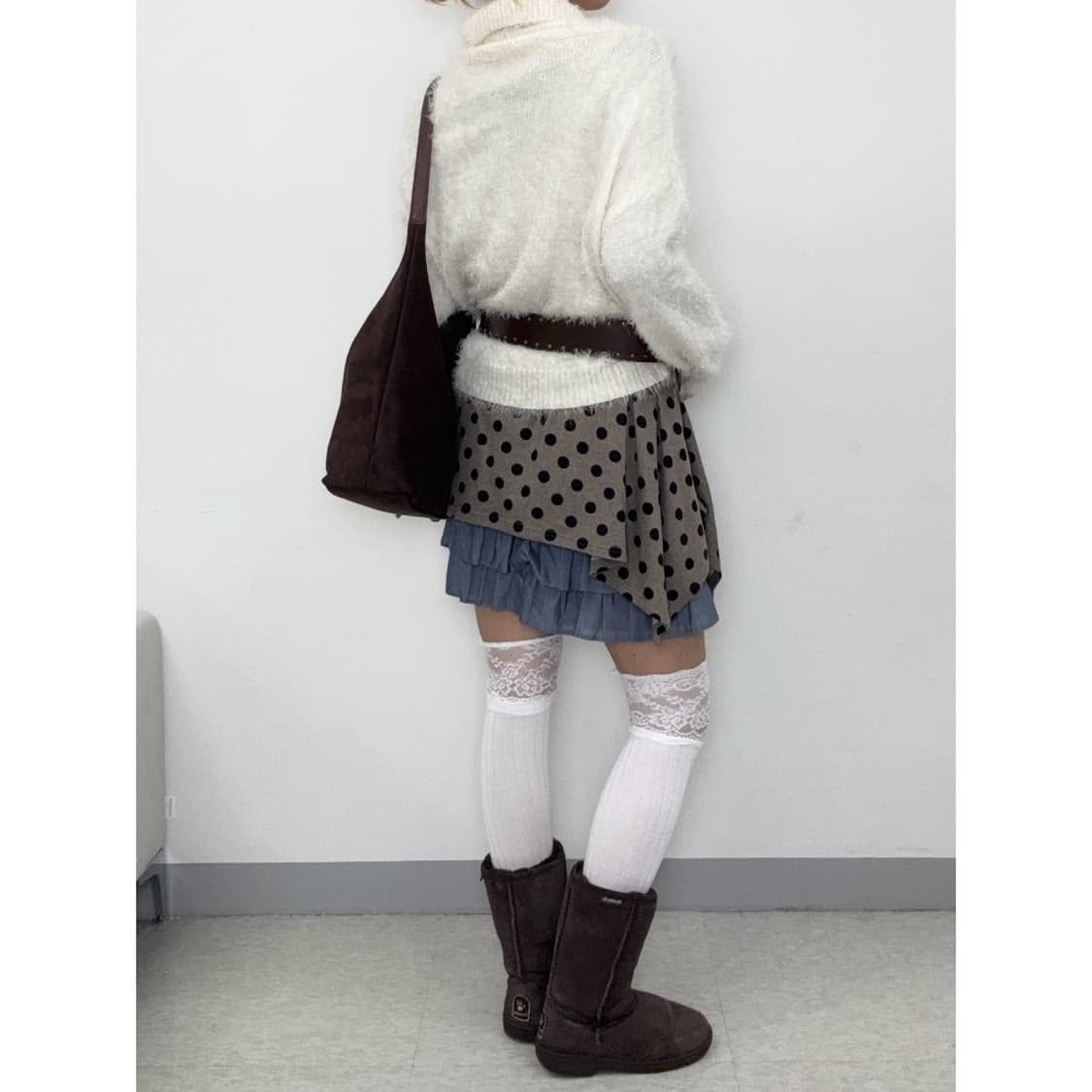 화이트 레이스 니삭스 상품이미지3