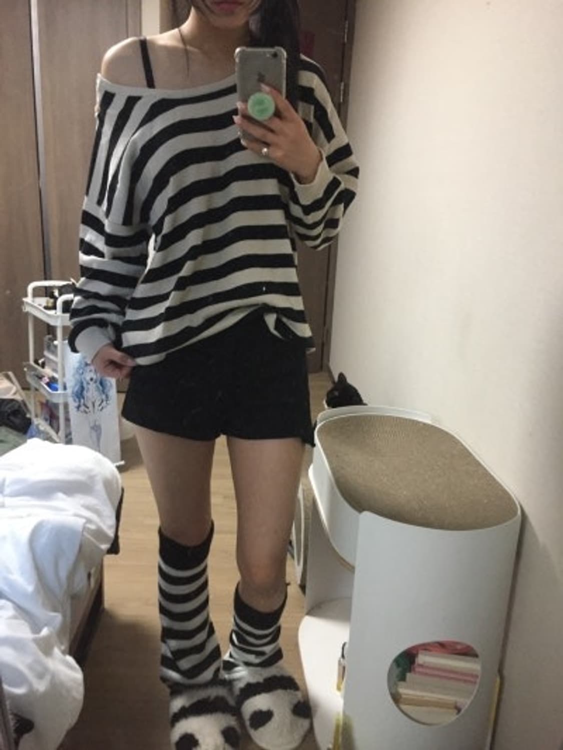 오픈 줄무늬 맨투맨 상품이미지2