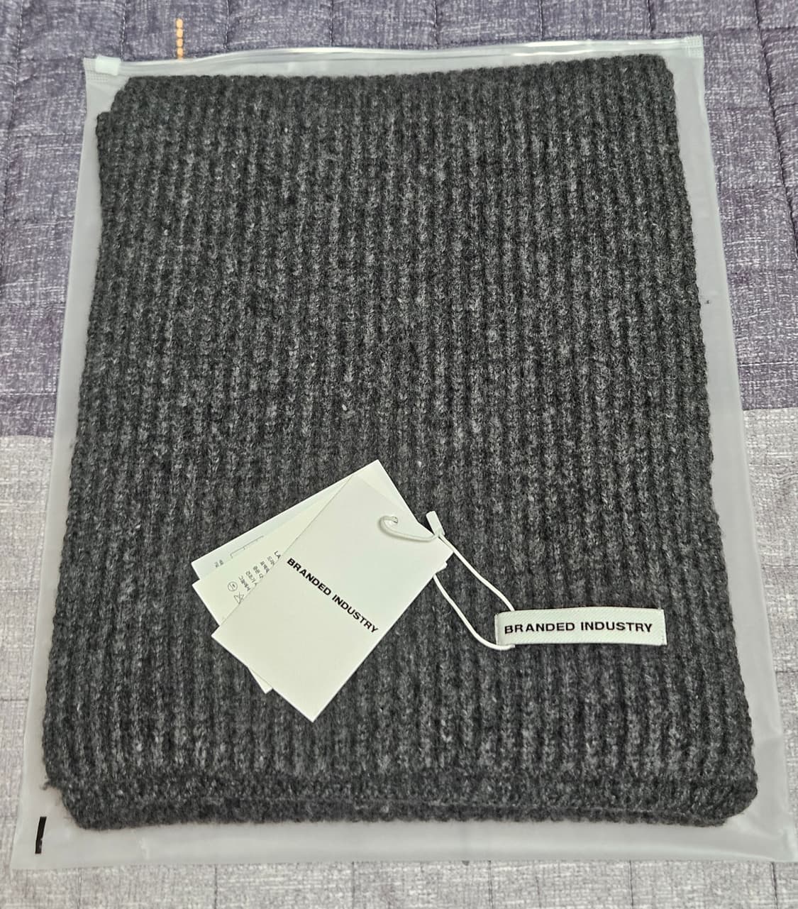 브랜디드 리브드 니트 머플러 상품이미지4