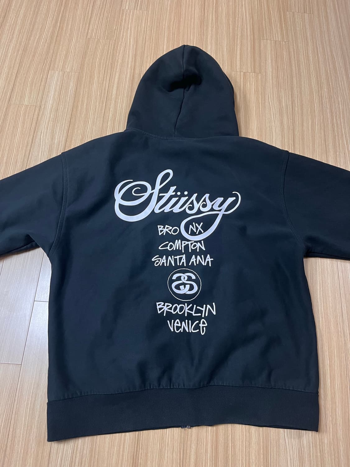 스투시 월드투어 기모 블랙 XL 상품이미지2