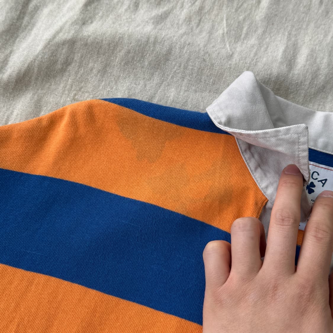 에이카화이트 스트라이프 파주 백로고 카라티 L 상품이미지7