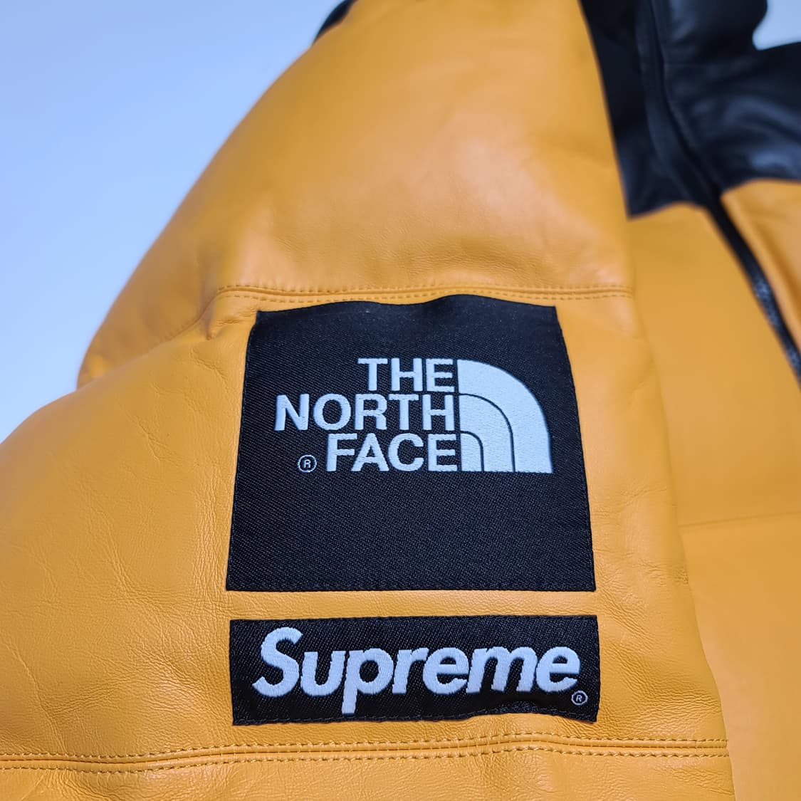 17FW 슈프림 노스페이스 레더 눕시자켓 옐로우[XL] 상품이미지3